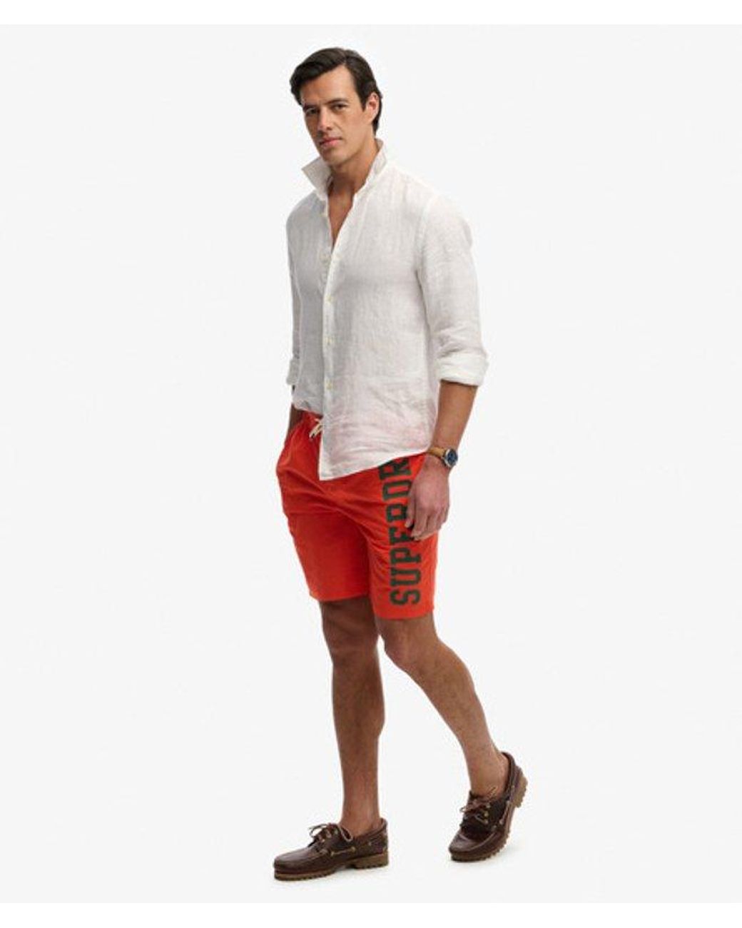 Superdry Red Logo 19-Inch Boardshorts for men