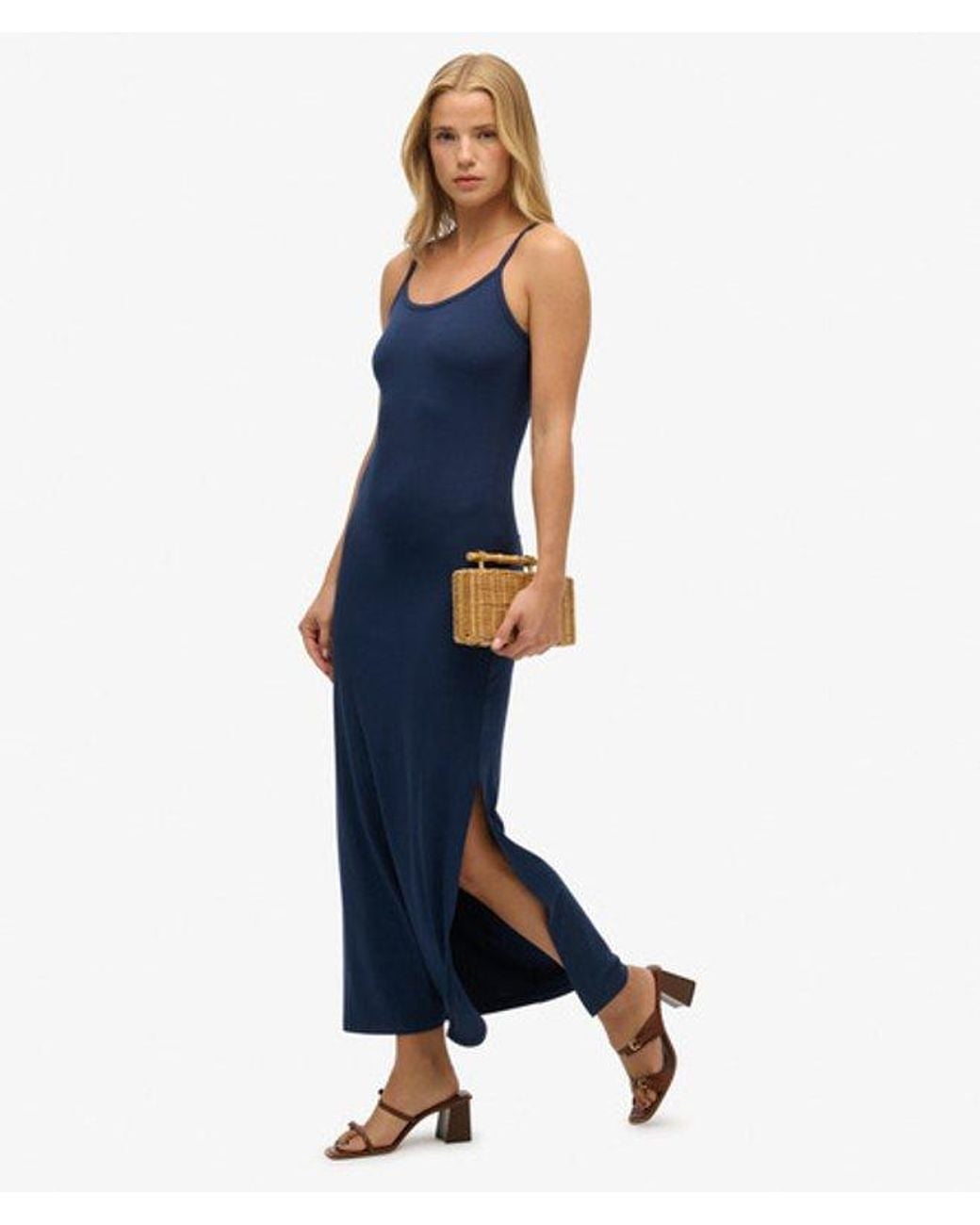 Superdry Blue & Co Athletic Essentials Jersey Maxi Cami Dress