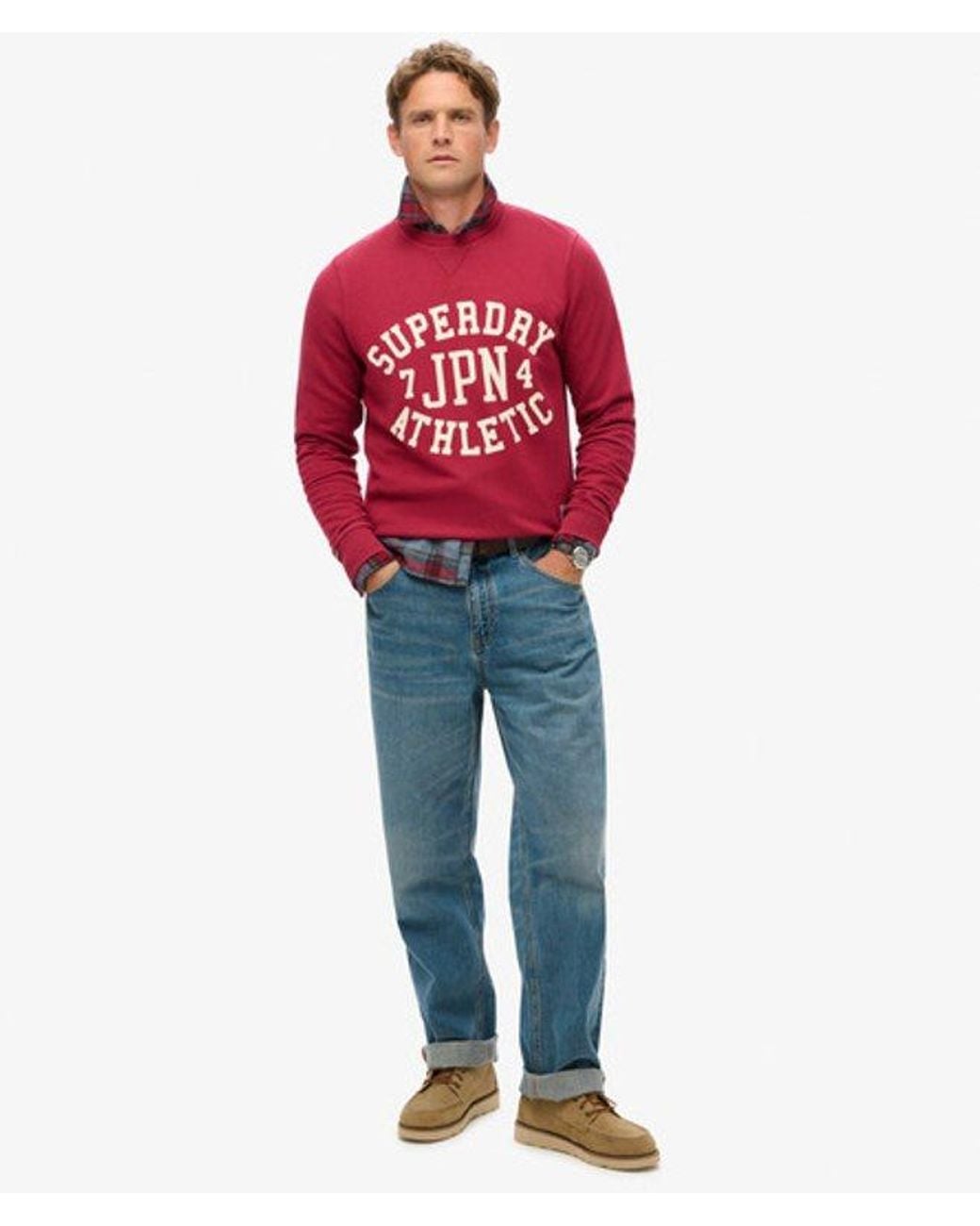 Superdry Red & Co Athletic Printed Sweatshirt for men