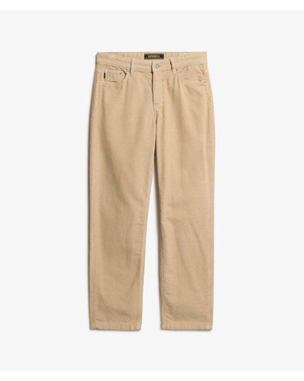 Superdry White Straight Leg Cord Pants Size: 26/32
