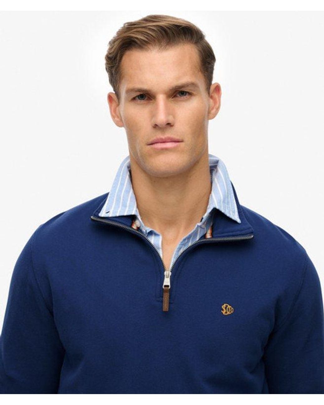 Superdry Blue & Co Preppy Half Zip Jumper for men