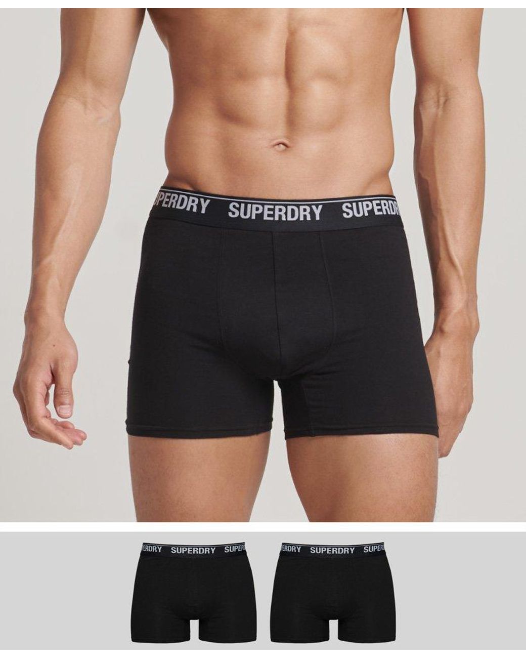 Superdry Organic Cotton Boxers Triple Pack Black / Black/black Optic for  Men | Lyst