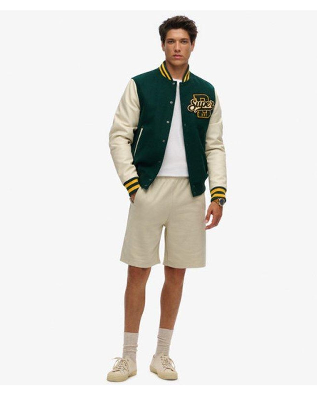 Superdry Essential Logo Jersey Shorts in het Natural voor heren