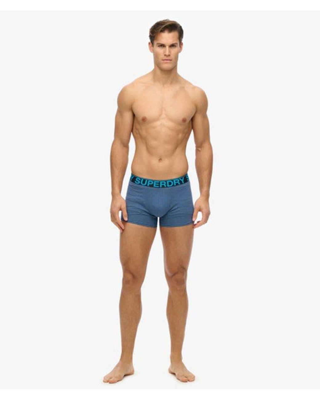 Superdry Boxershort Drieverpakking in het Blue voor heren