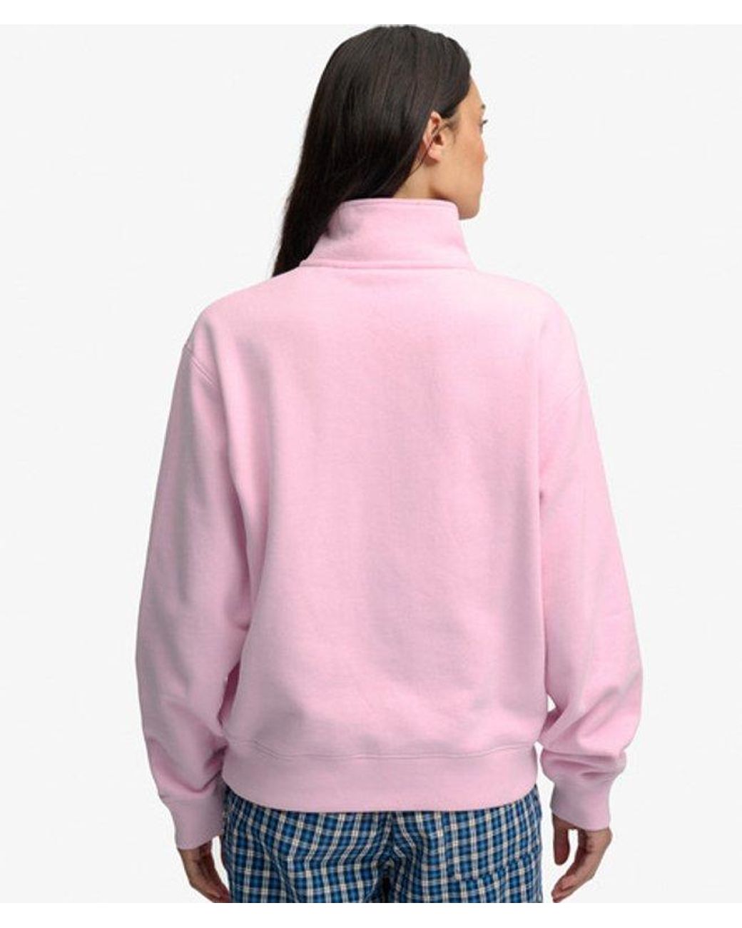 Superdry Pink & Co Essential Logo Embroidered Half Zip Jumper