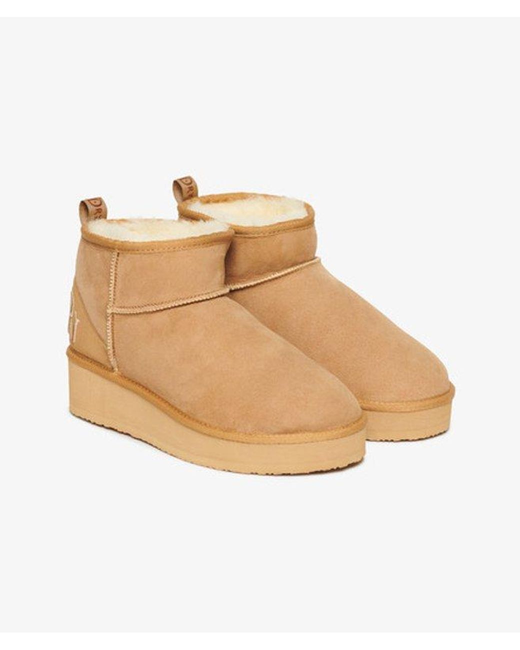 Superdry Natural & Co Suede Sherpa Platform Boots
