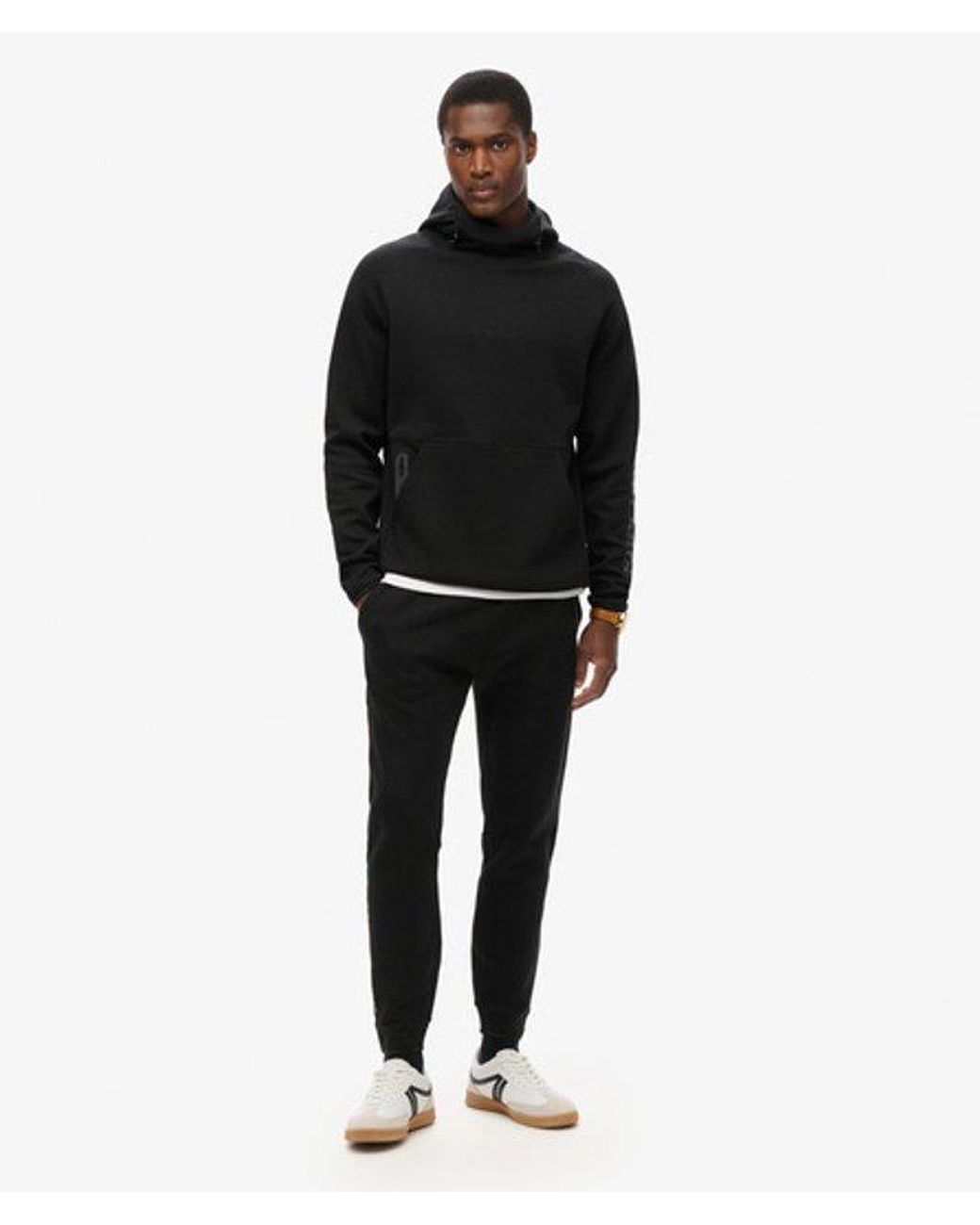 Superdry Tech Hoodie Met Logo En Losse Pasvorm in het Black voor heren