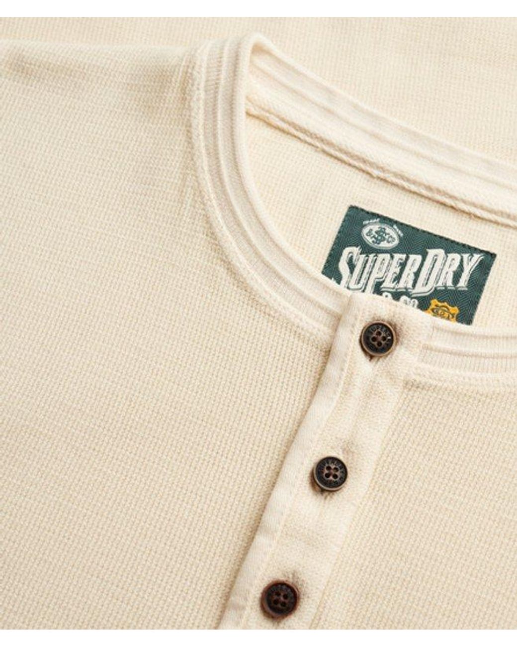 Superdry Natural & Co Lightweight Textured Henley Top for men