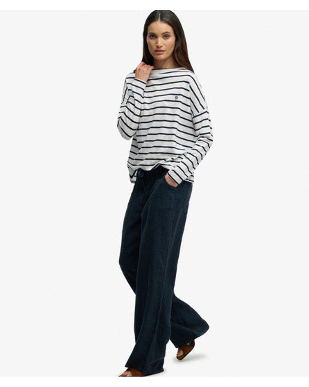 Superdry Blue & Co Linen Low Rise Pants
