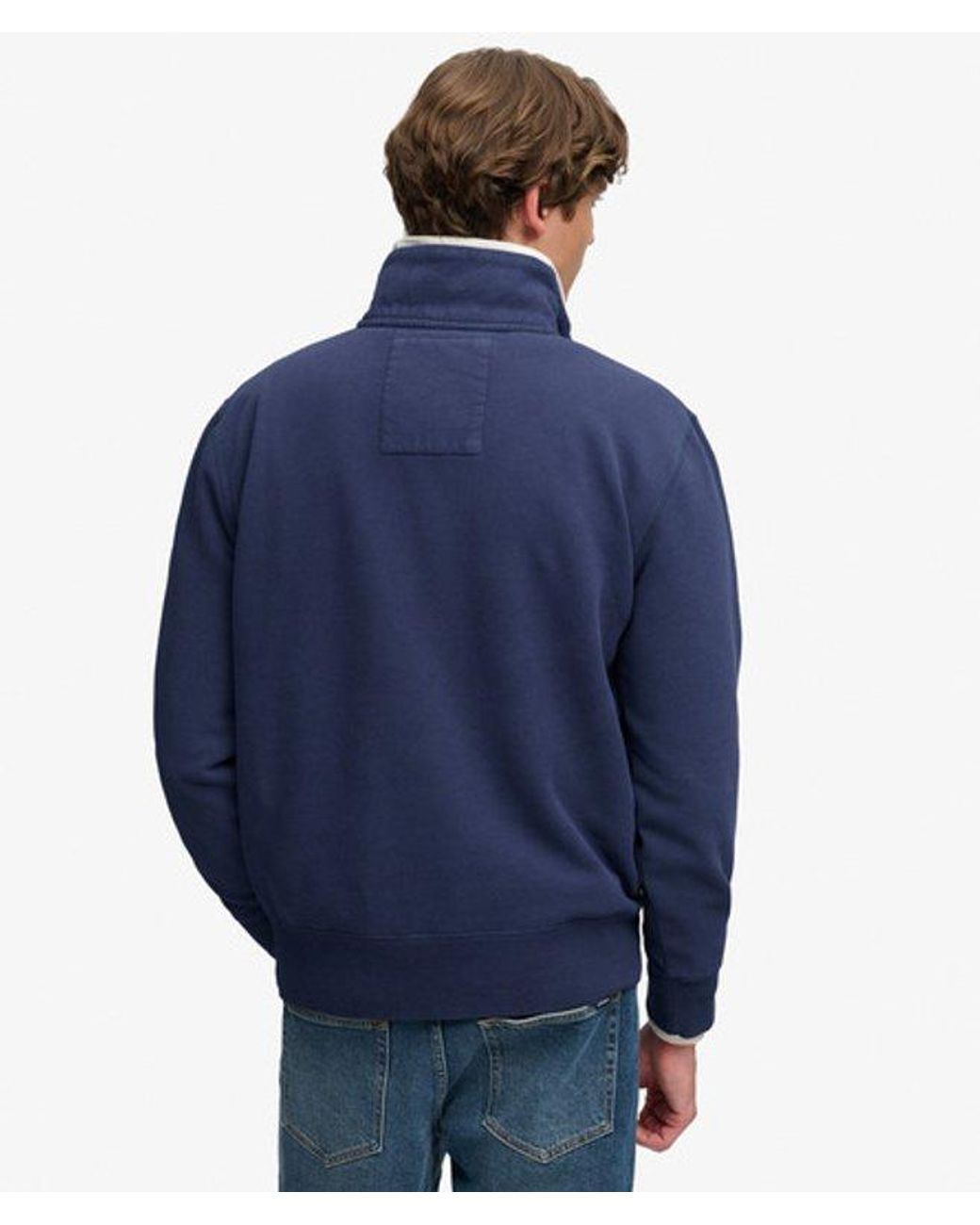 Superdry Blue & Co Gothic Varsity Half Zip Sweatshirt for men