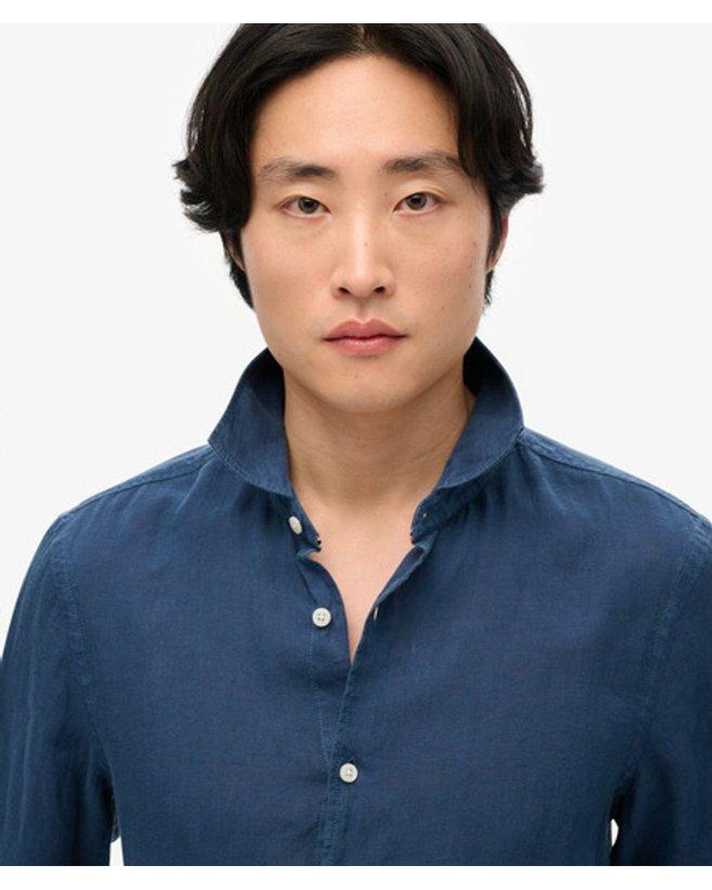 Superdry Blue & Co Vacation Long Sleeved Linen Shirt for men