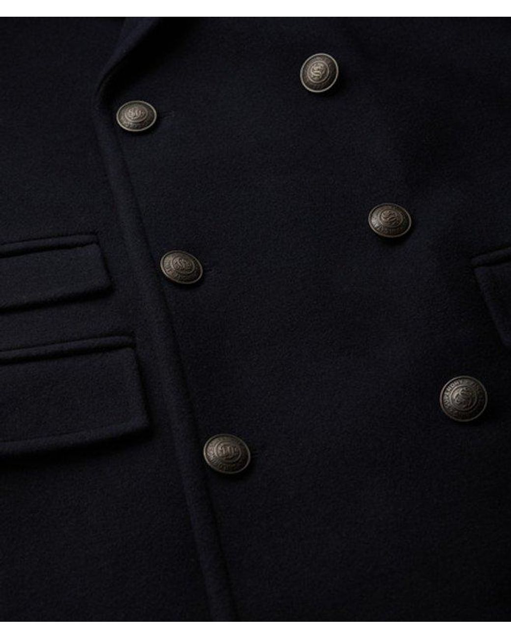 Superdry Blue & Co The Merchant Store - Wool Long Coat for men