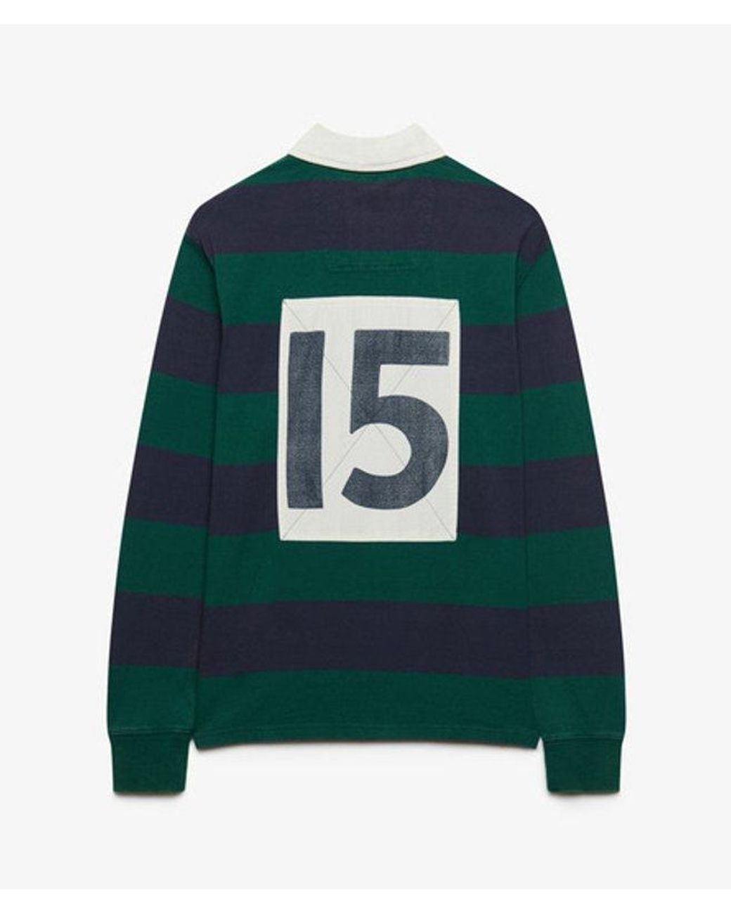 Superdry Blue & Co Monogram Stripe Rugby Shirt for men