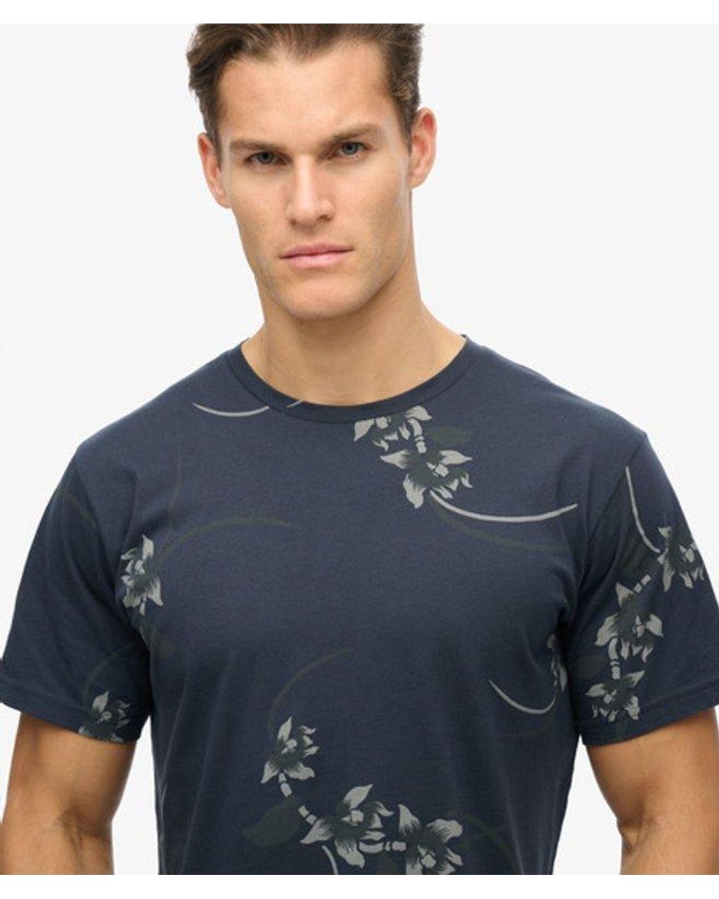 Superdry Blue & Co Classic Essential Printed T-shirt for men