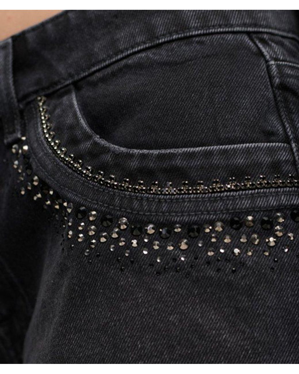 Superdry Black & Co Diamante Embellished Denim Shorts