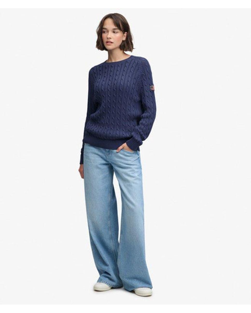 Superdry Blue & Co Slouchy Cable Knit Jumper
