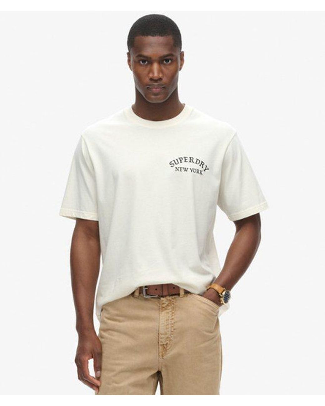 Superdry Natural & Co Tattoo Back Graphic Loose T-shirt for men