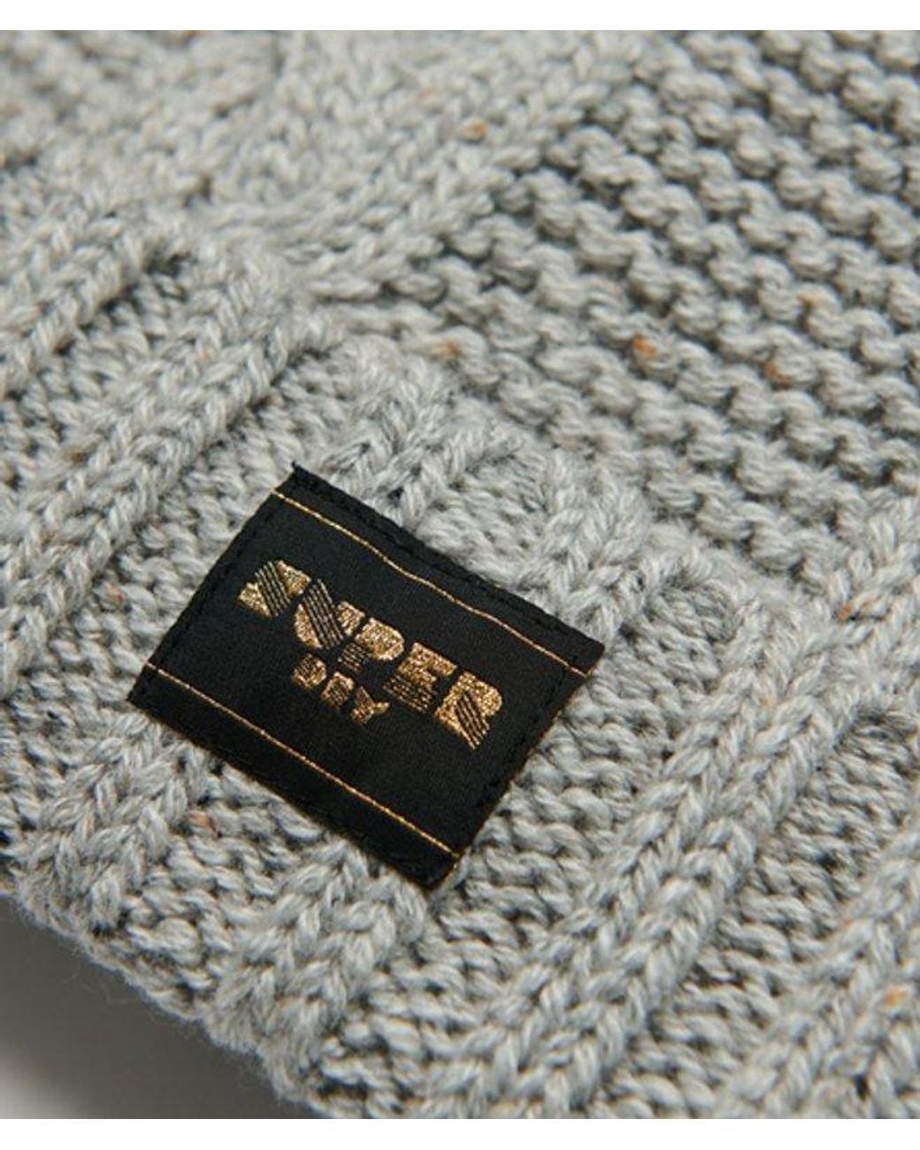 Superdry Gray & Co Cable Knit Beanie Hat
