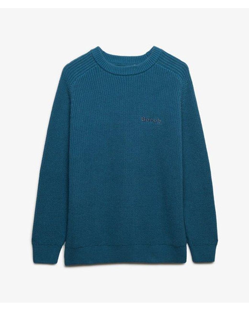 Superdry Blue Bench X & Co Bench Ribbed Boxy Jumper for men