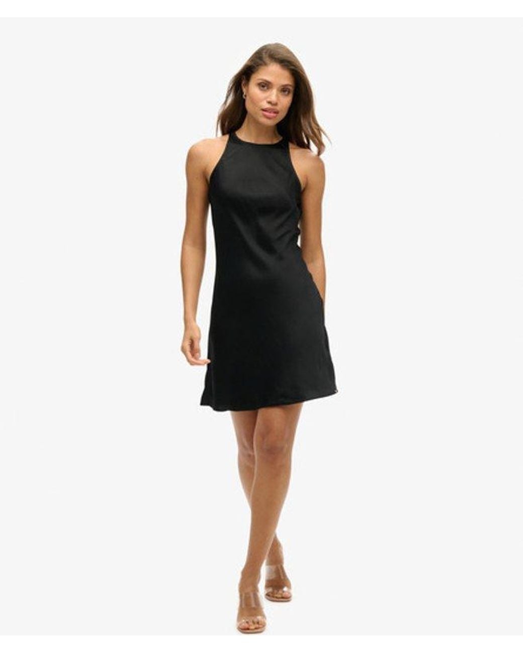 Superdry Black & Co Ladies Satin Racer Mini Dress