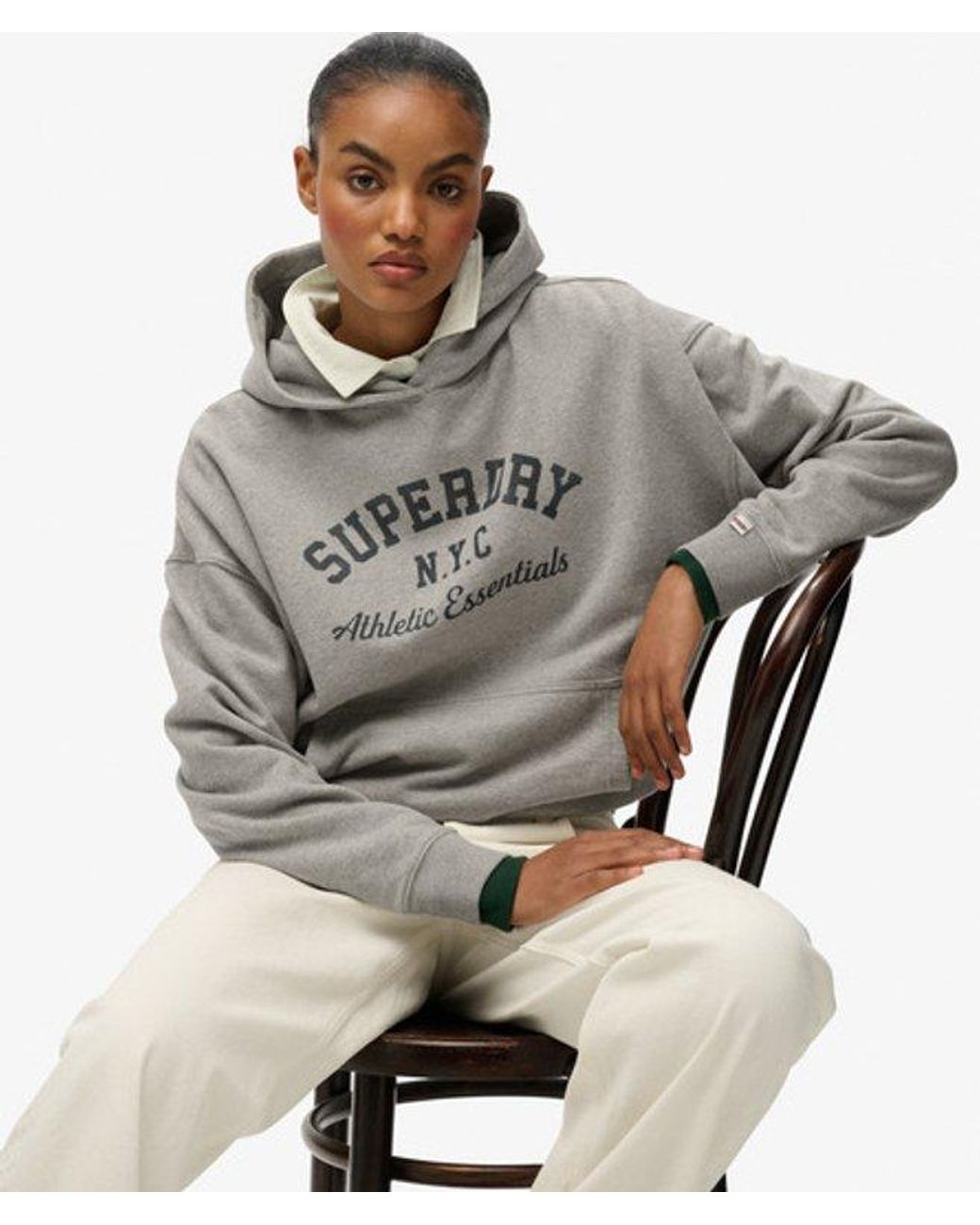 Superdry Gray & Co Athletic Essentials Relaxed Hoodie