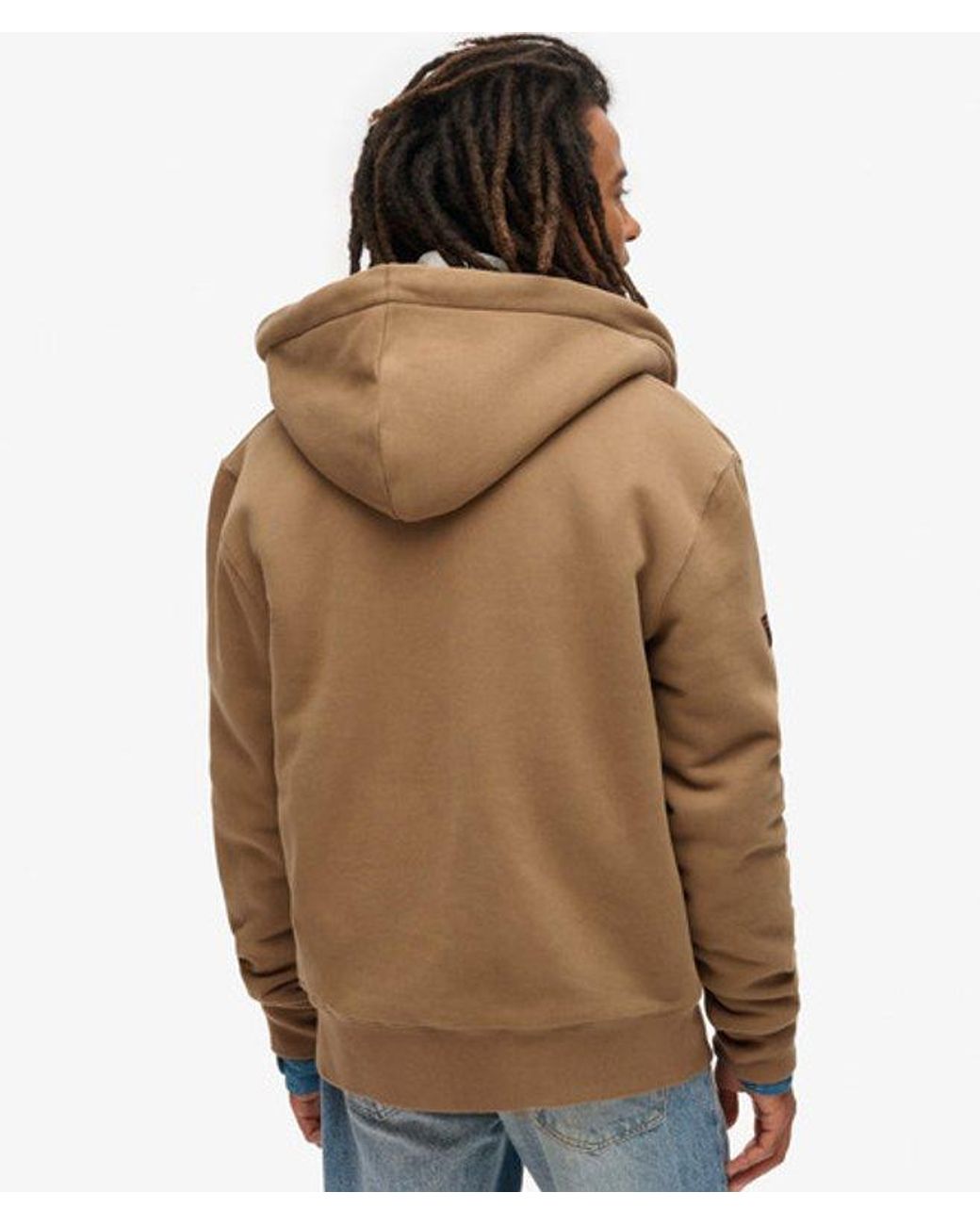 Superdry Brown & Co Borg Lined Zip Hoodie for men
