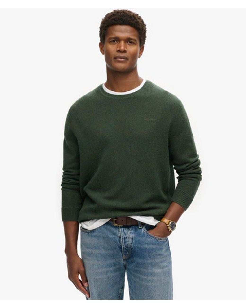 Superdry Green & Co Essential Slim Fit Crew Jumper for men