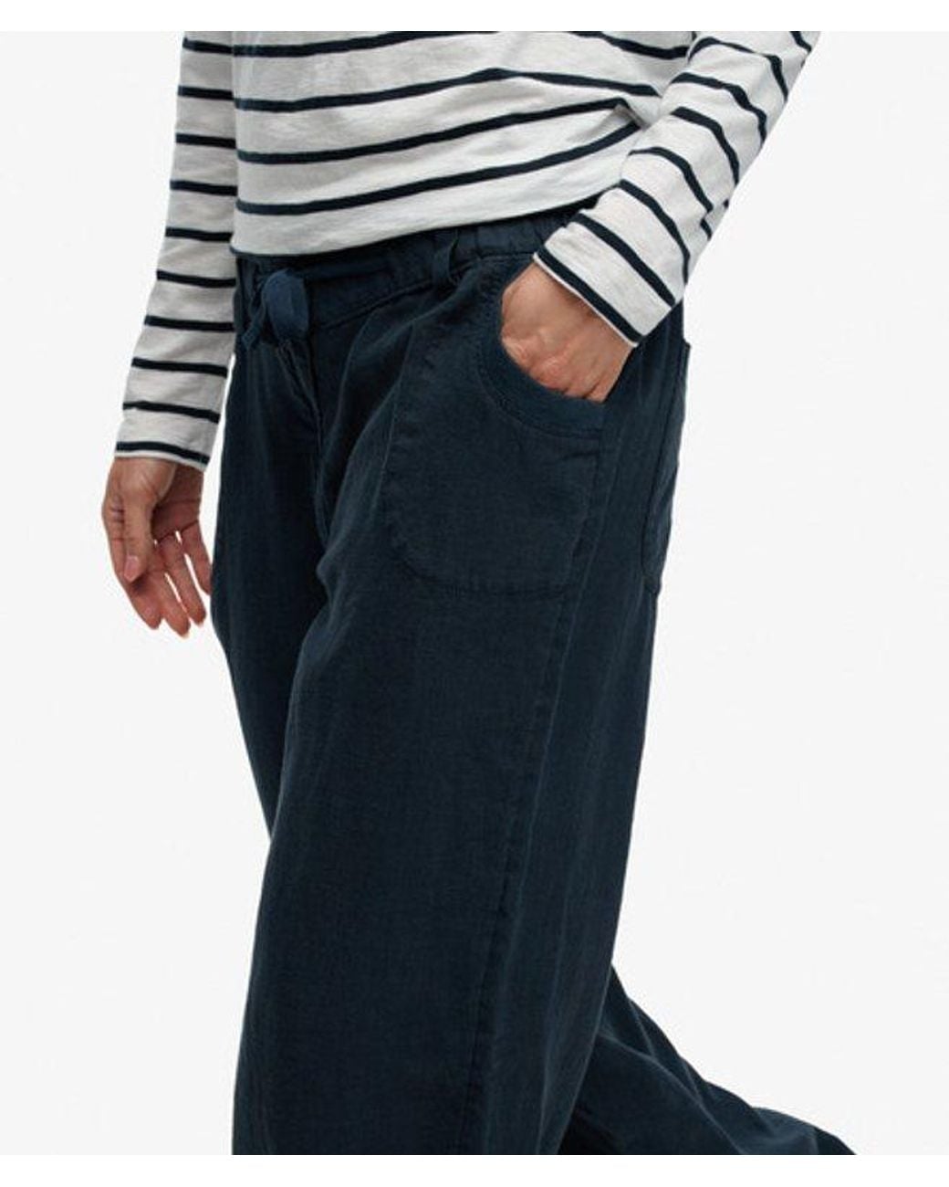 Superdry Blue & Co Linen Low Rise Pants