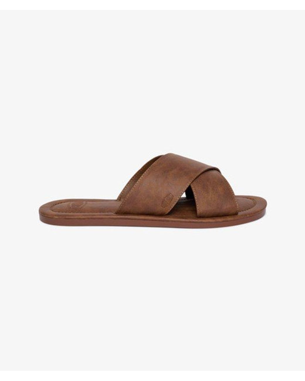 Superdry Brown & Co Vintage Cross Strap Slides for men