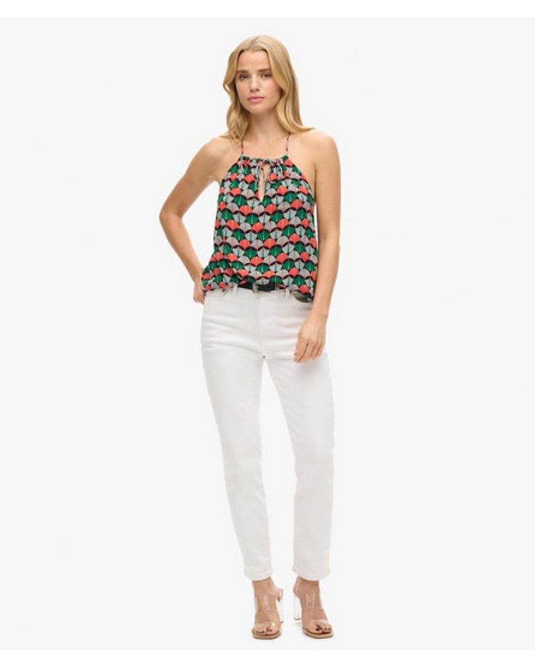 Superdry Orange & Co Printed Beach Halter Top