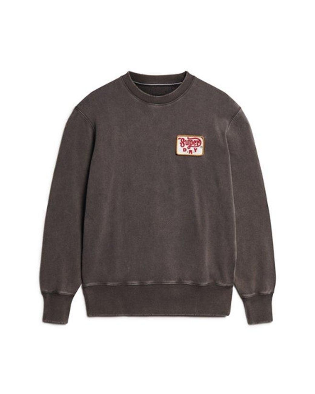 Superdry Gray Loose Fit Embroidered Logo Mechanic Crew Sweatshirt for men