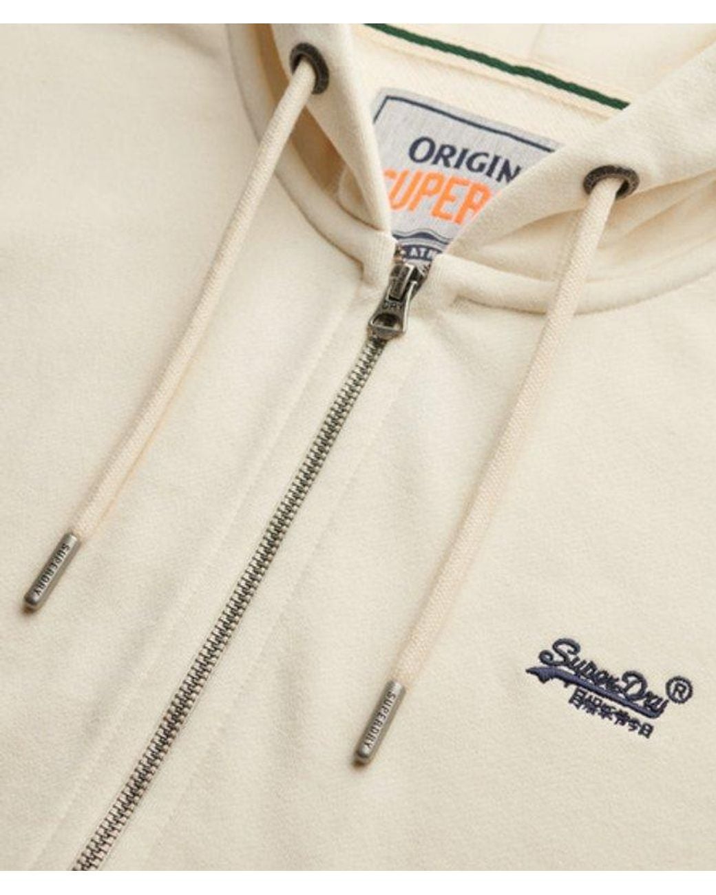 Superdry Natural & Co Essential Logo Half Brushed Zip Hoodie for men