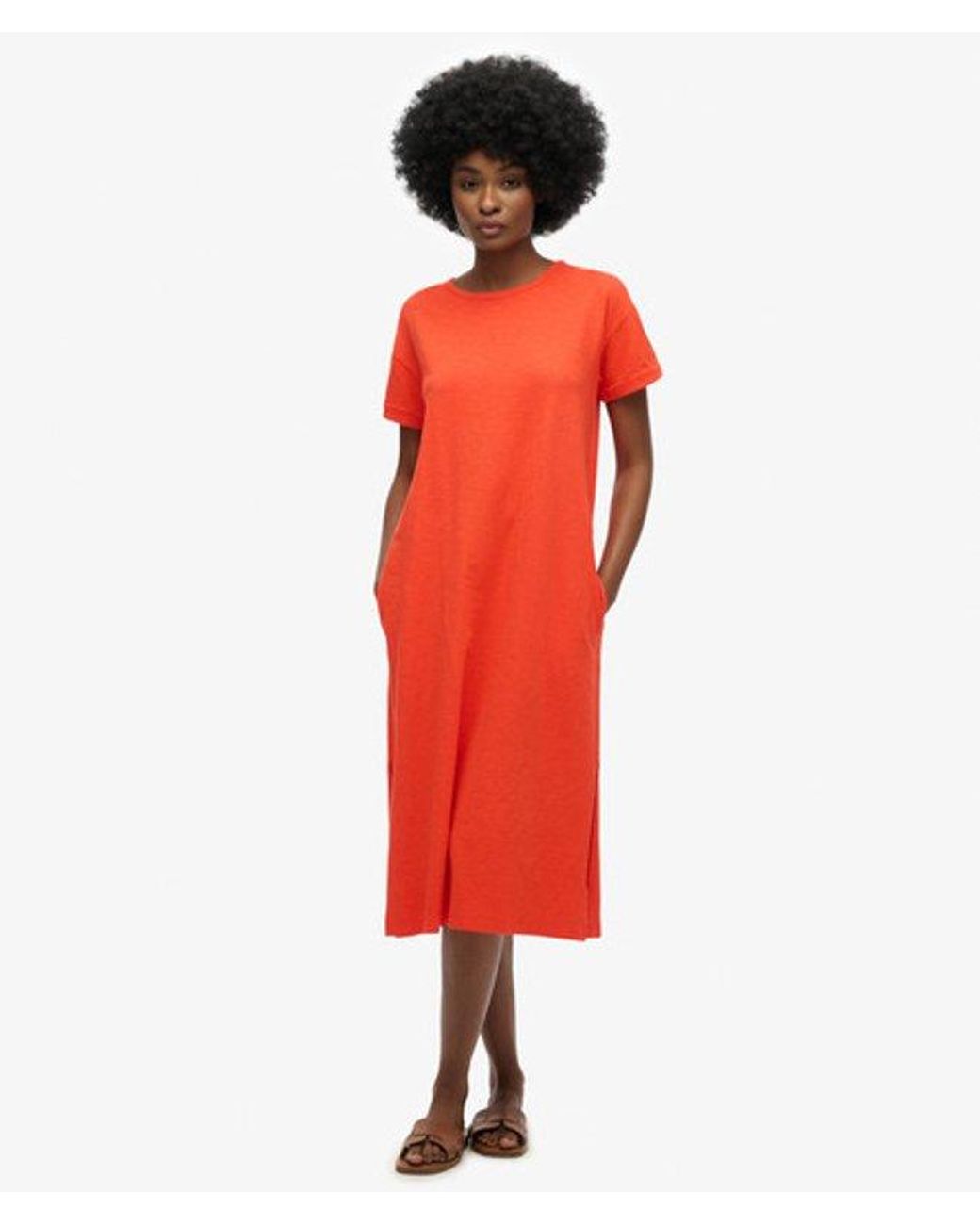 Superdry Red & Co Midi T-shirt Dress