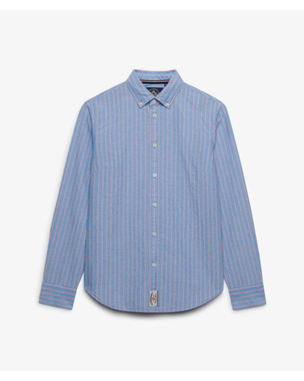 Superdry Blue & Co Slim Oxford Long Sleeve Shirt