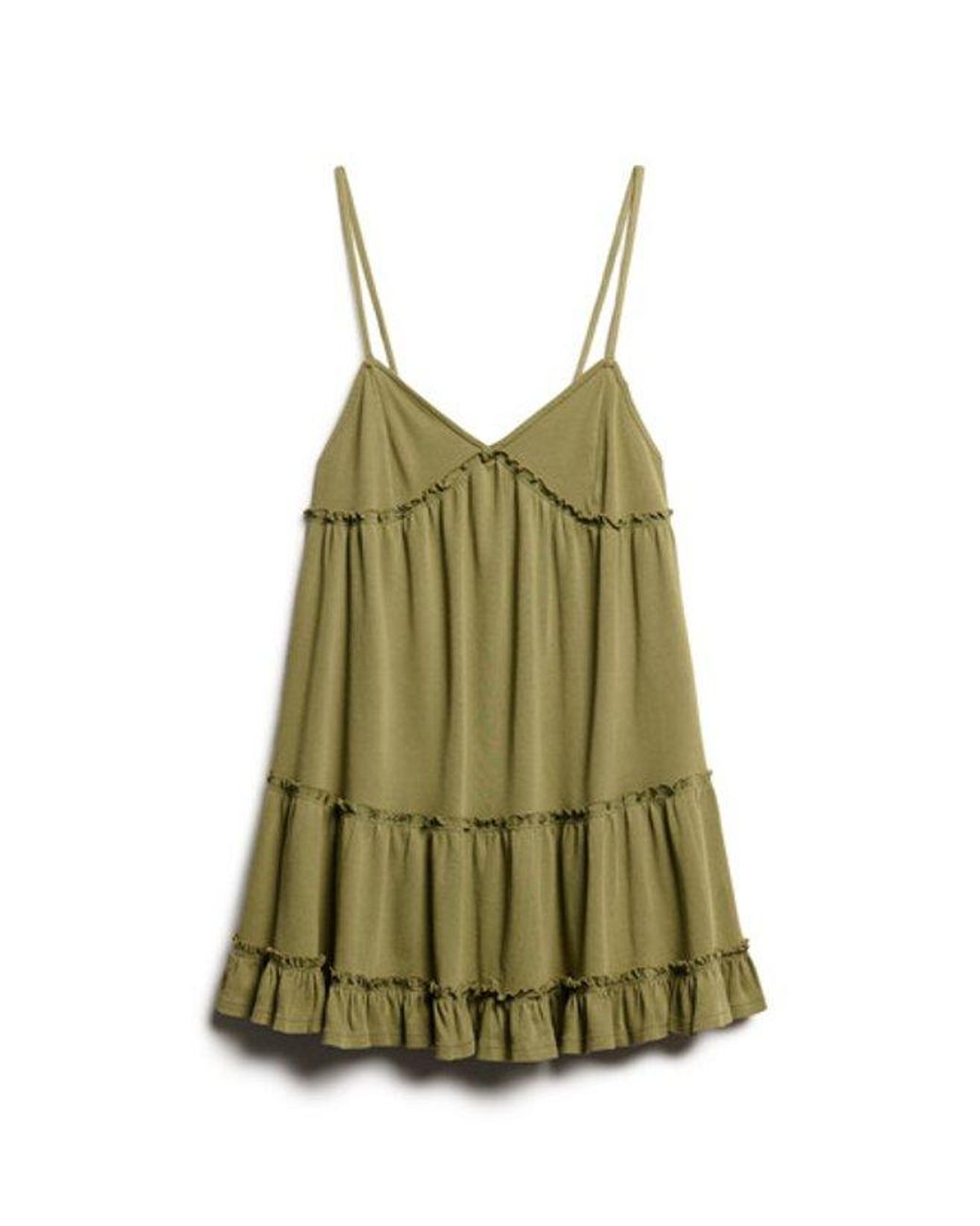 Superdry Green & Co Jersey Tiered Cami Mini Dress
