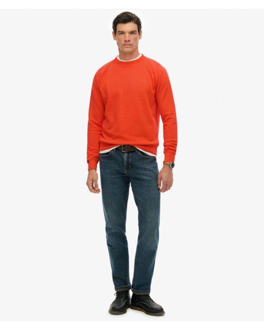 Superdry Red & Co Essential Logo Raglan Crew Sweatshirt for men