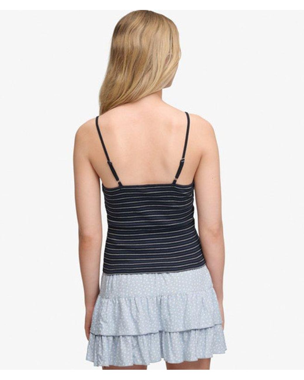 Femme Débardeur Côtelé Athletic Essentials Col V Taille Superdry en coloris Blue