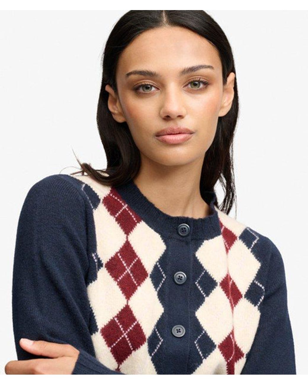 Superdry Argyle Vest in het Blue