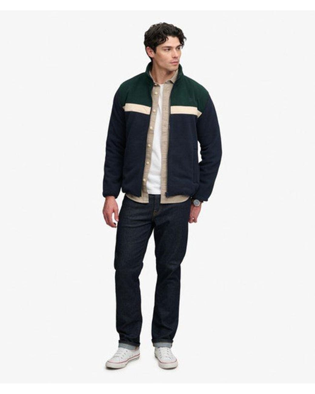 Superdry Blue & Co Tricolour Zip Through Fleece for men