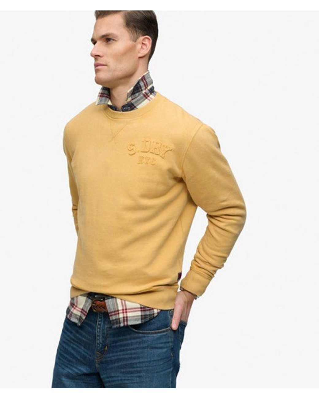 Superdry Blue & Co Vintage Athletic Tonal Crew Sweatshirt for men