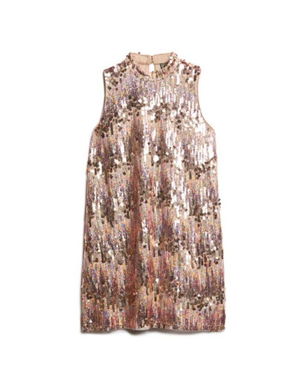 Superdry Brown & Co A-line Sl Sequin Mini Dress