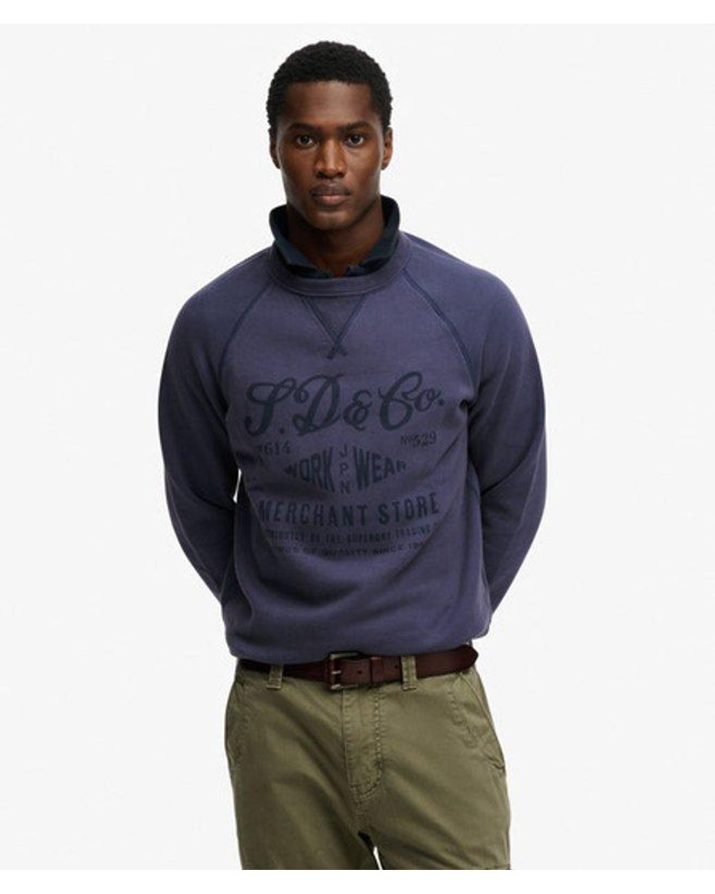 Superdry Blue & Co The Merchant Store - Vintage Print Sweatshirt for men