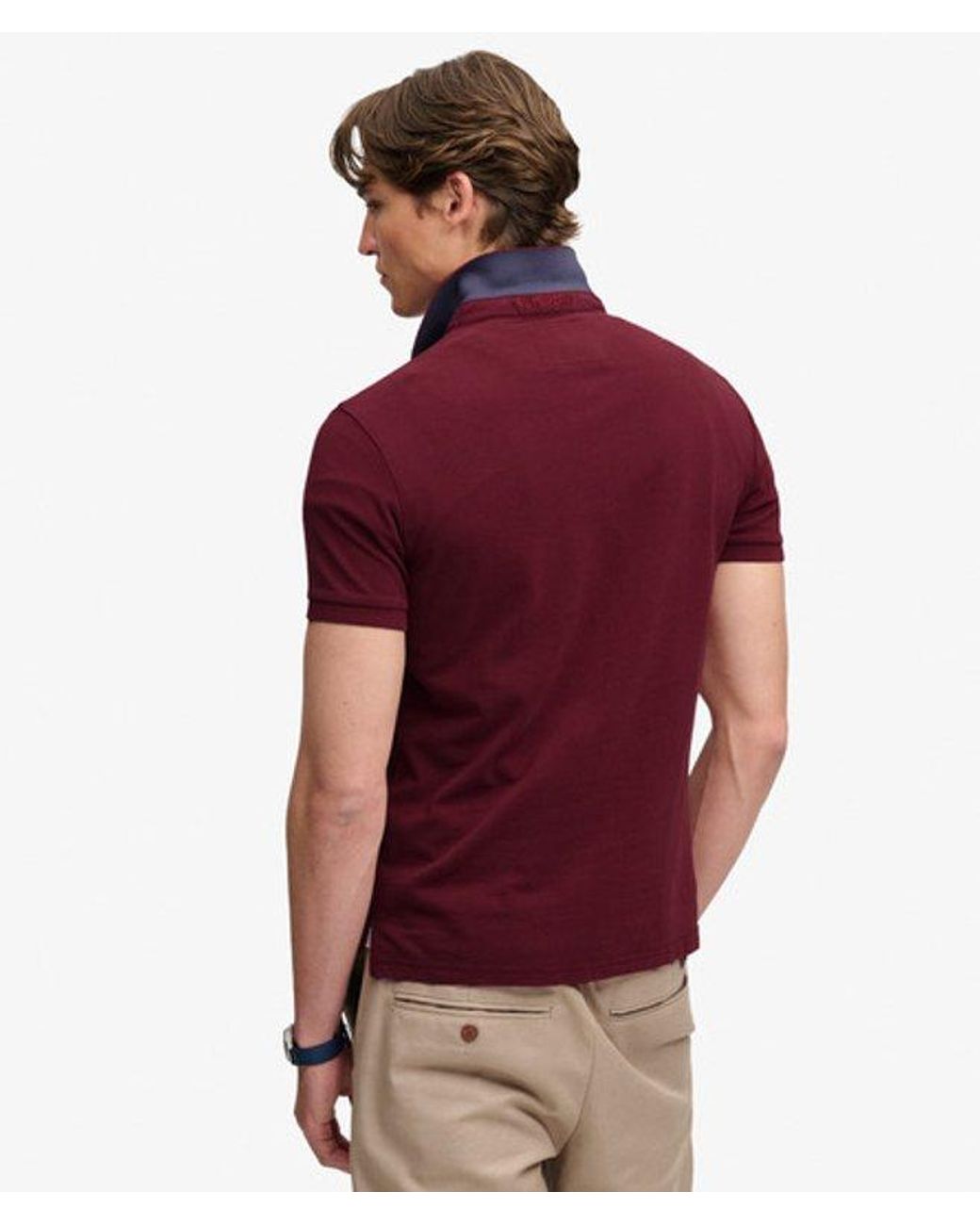 Superdry Red & Co Pique Monogram Polo Shirt for men