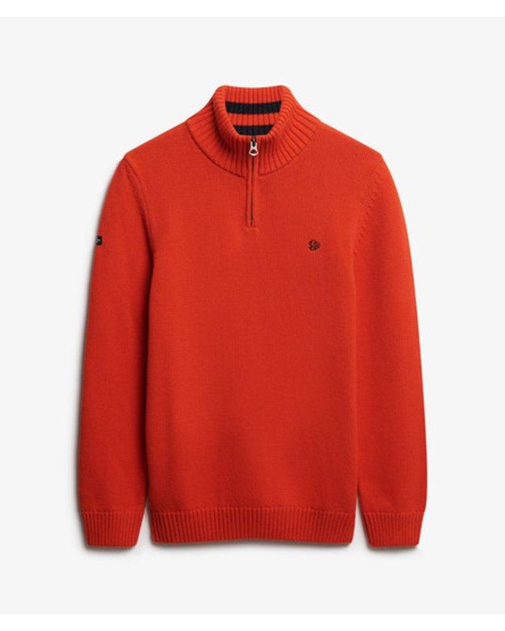 Superdry Red & Co Cotton Half Zip Knit Jumper for men