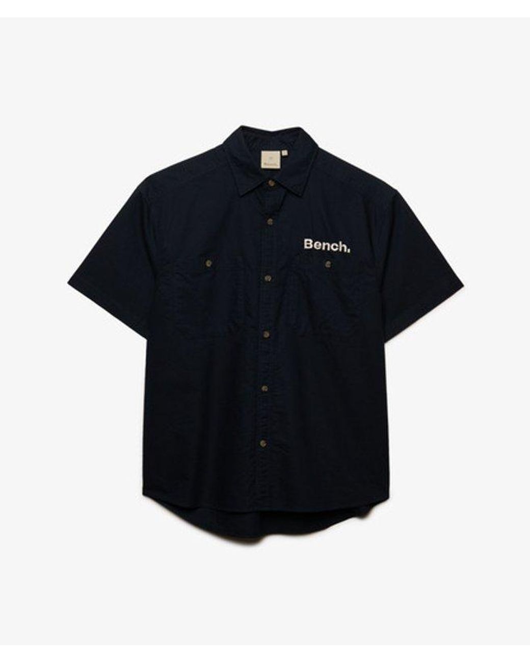 Superdry Blue Bench X & Co Bench Mechanic Short Sleeve Boxy Shirt for men