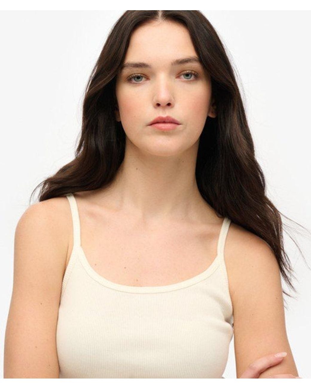 Superdry White Athletic Essentials Scoop Neck Vest