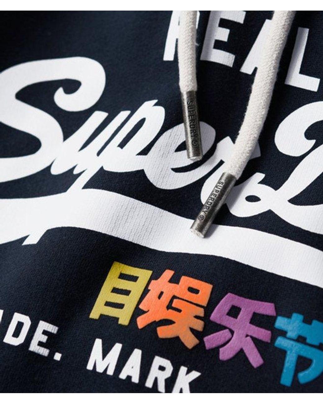 Superdry Blue Classic Graphic Print Vintage Logo Pop Hoodie