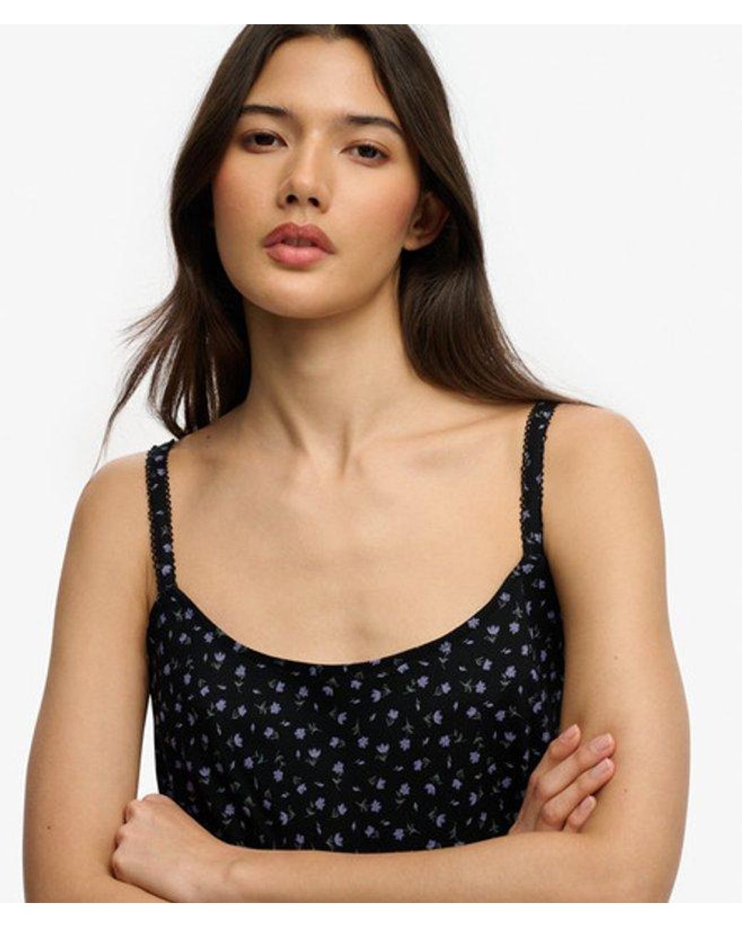 Superdry Black & Co Printed Cami Mini Dress