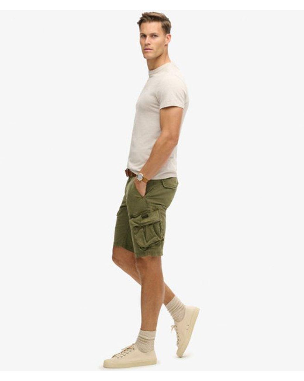 Superdry Core Cargo Short Relaxed Pasvorm in het Natural voor heren