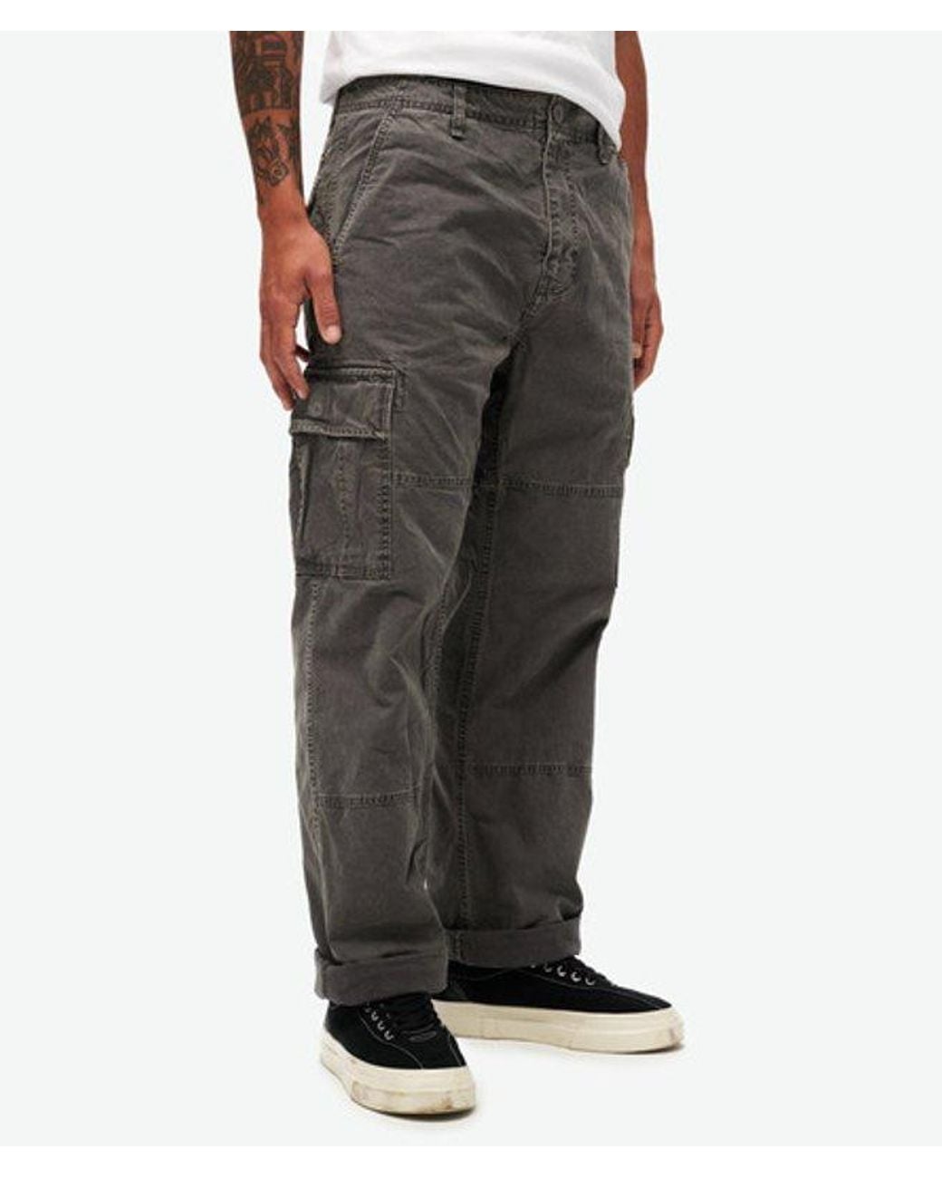 Superdry Gray & Co Organic Cotton baggy Cargo Pants for men